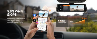 WOLFBOX G900 PRO Dash Cam 4K+2.5K Car DVR  Voice Control 5GHZ WI-FI and GPS Video Recorder  Front and rear camera
