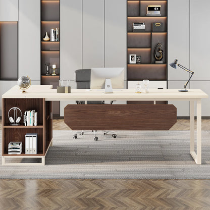 70.8-Inch Executive Desk Large L Shaped Computer Desk with Storage