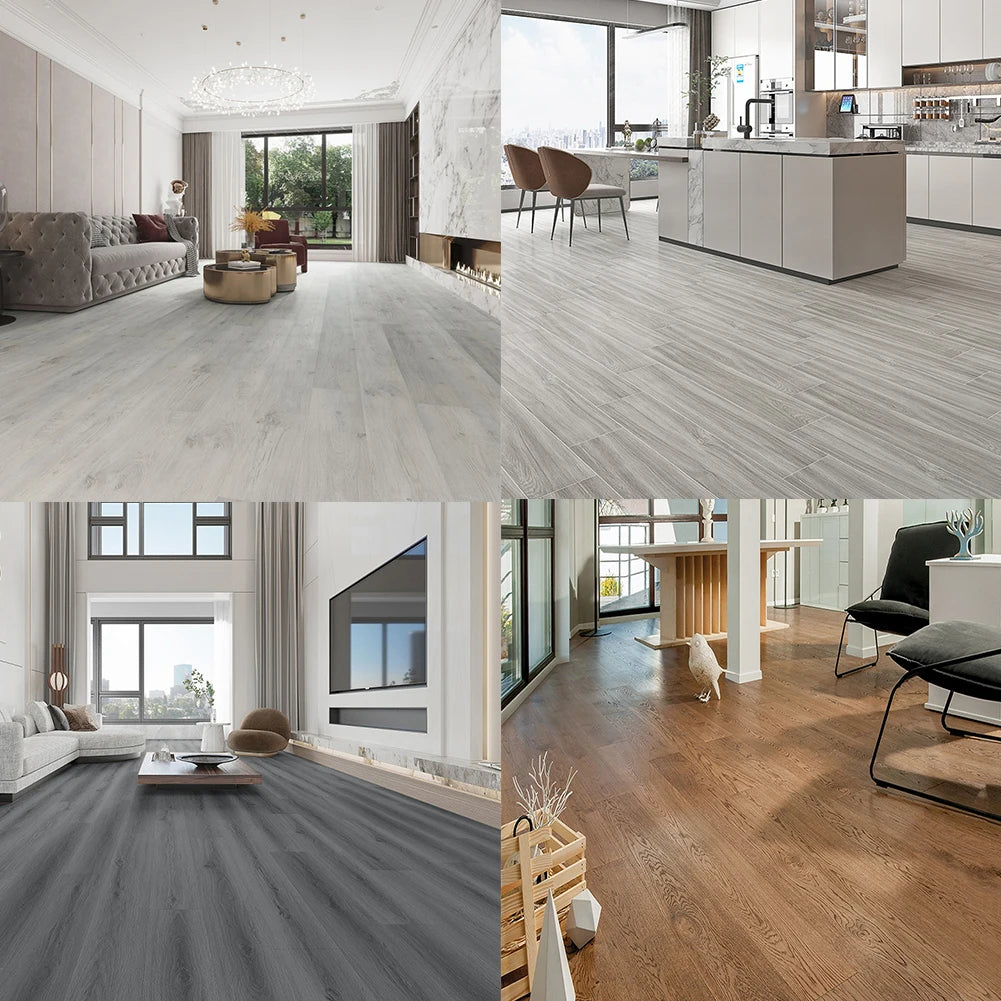 Livingandhome 36pcs Rustic Lifelike Wood Grain Self-adhesive PVC Flooring Laminate Flooring Planks for Home Decor
