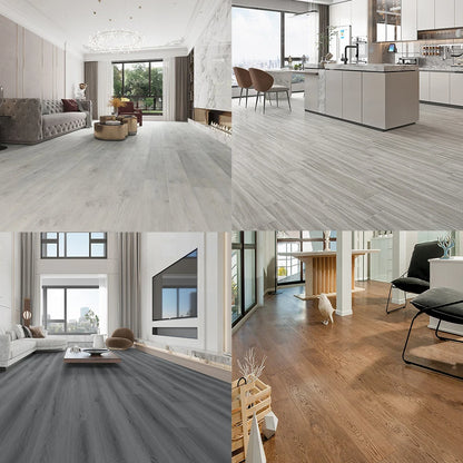 Livingandhome 36pcs Rustic Lifelike Wood Grain Self-adhesive PVC Flooring Laminate Flooring Planks for Home Decor
