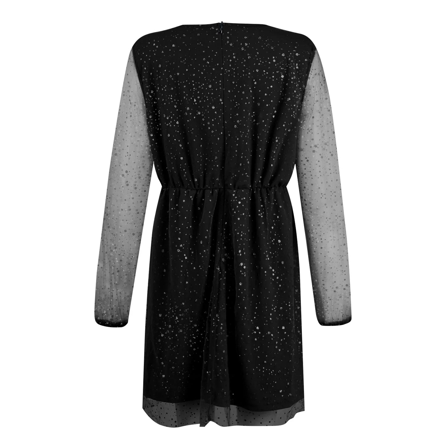 Sexy V-Neck Lace Slim Ruffles Dress