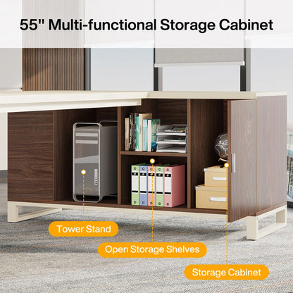 70.8-Inch Executive Desk Large L Shaped Computer Desk with Storage