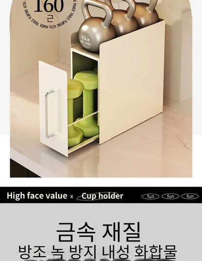 Recommend Cream Wind Dust Mug Storage Shelves Pull Metal Dust Cup Holder Home Kitchen Desktop Coffee Capsule Storage Drawer