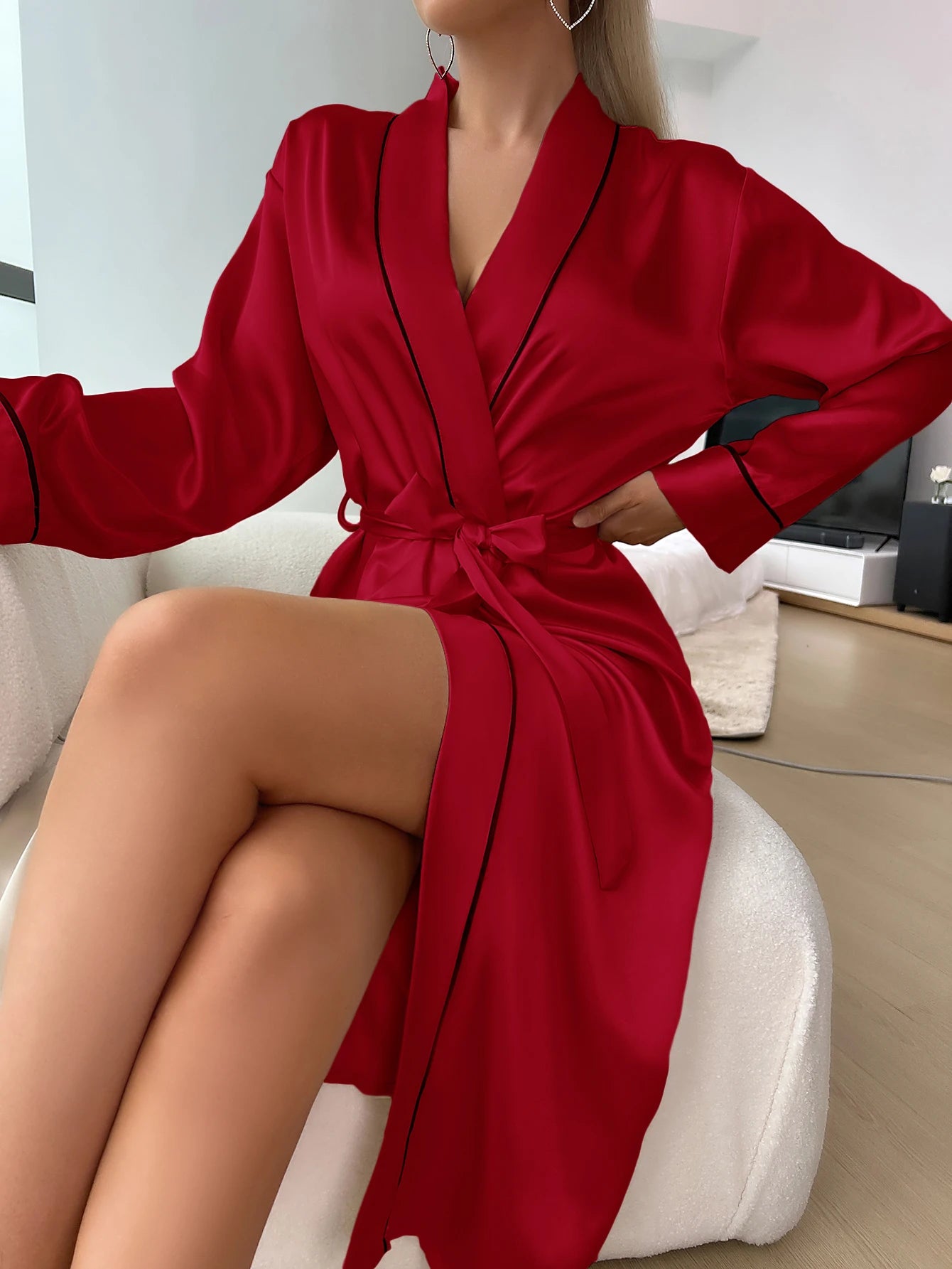 Solid Satin Night Dress