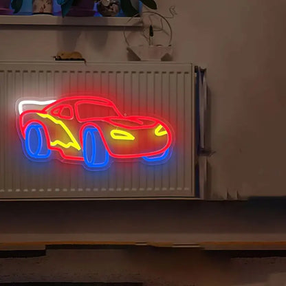 Car Neon Sign for Wall Decor Dimmable Racing Car Light Up Sign for Bedroom Boys Room Playroom Birthday Party  Christmas Gifts