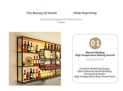 Drinks Bar Cabinet Portable Shelves Luxury Whiskey Iron Wine Rack Outdoor Home Open Cabinets Display Vitrinas Full Bar Furniture