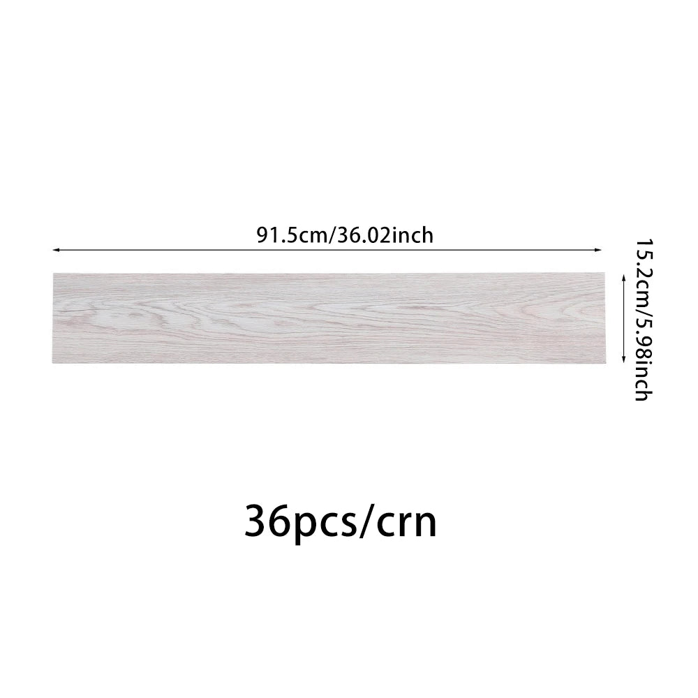 Livingandhome 36pcs Rustic Lifelike Wood Grain Self-adhesive PVC Flooring Laminate Flooring Planks for Home Decor