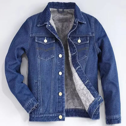 Fleece-lined Thickened Denim Jacket