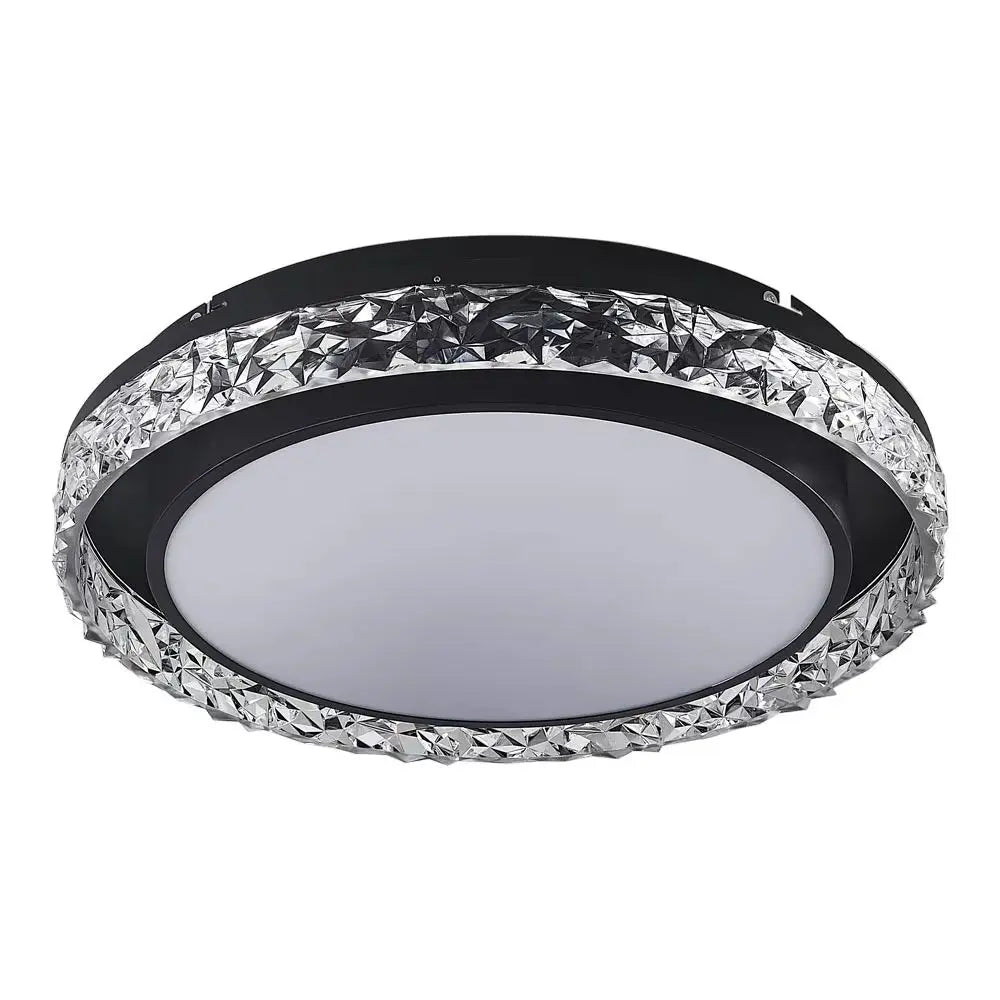 Round Acrylic Flush Mount LED Ceiling Light Whire and Black Modern Light