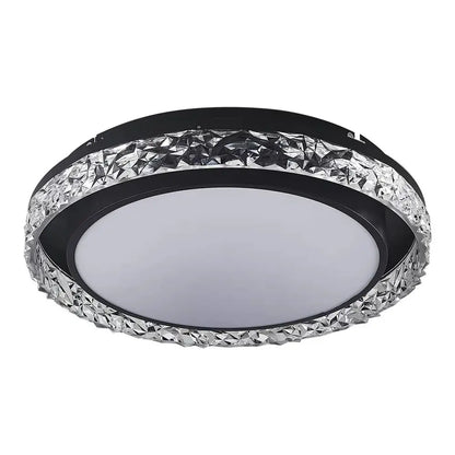Round Acrylic Flush Mount LED Ceiling Light Whire and Black Modern Light