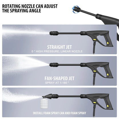 Electric High Pressure Washer,Portable Power Washer with Spray Gun &1-180°Adjustable Nozzle ,for Cars,Patios and Floor Cleaning