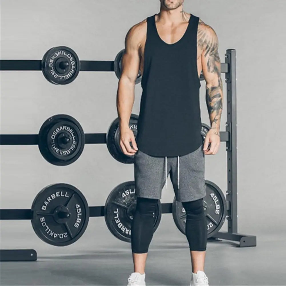 Men's Muscle Gym Workout Stringer Tank Topsdybuilding Fitness T-Shirts T01