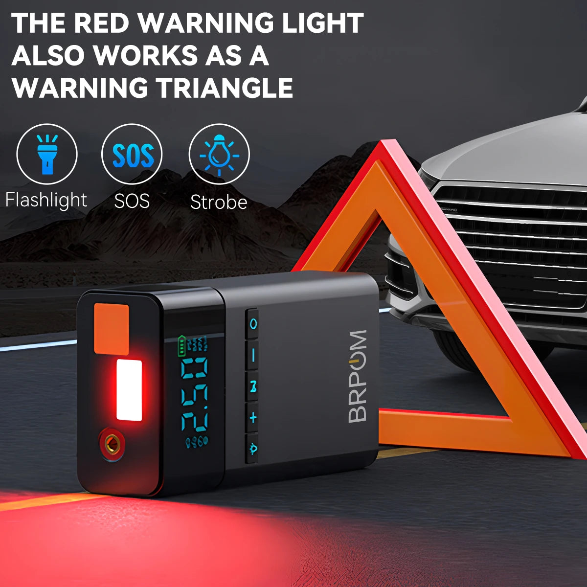 BRPOM 2IN1 Portable Car Starter with Air Compressor 150 PSI 8500A Starter 12V Car Battery Starter Box Car Battery Jumper Starter