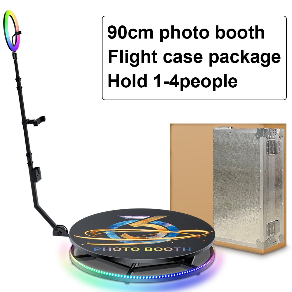 60 90cm Selfie Magic 360 Photo Booth Automatic Spinning 360 Manual Rotat PhotoBooth Wedding Party for 1- 4 people Video Booth Camera