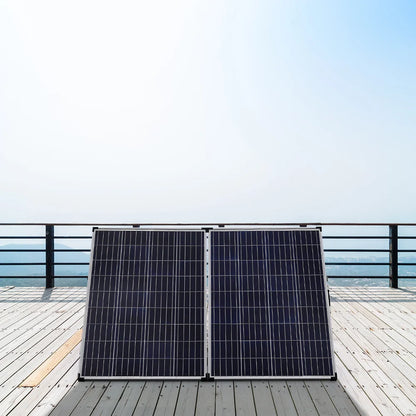 160W 12V Portable Folding Solar Panel Kit For Caravan RV Marine Trailer Camper