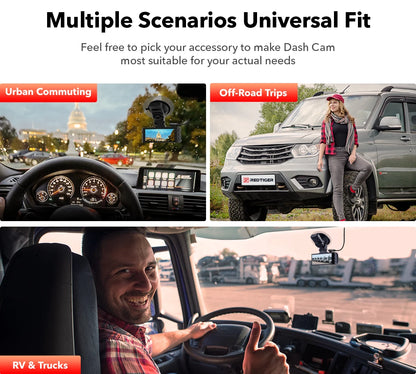 REDTIGER F7NP 4K Dash Camera for Cars 3.18” IPS Screen Mini Dash Cam Recorder Car Dvr for 24H Parking Mode Built In WiFi GPS