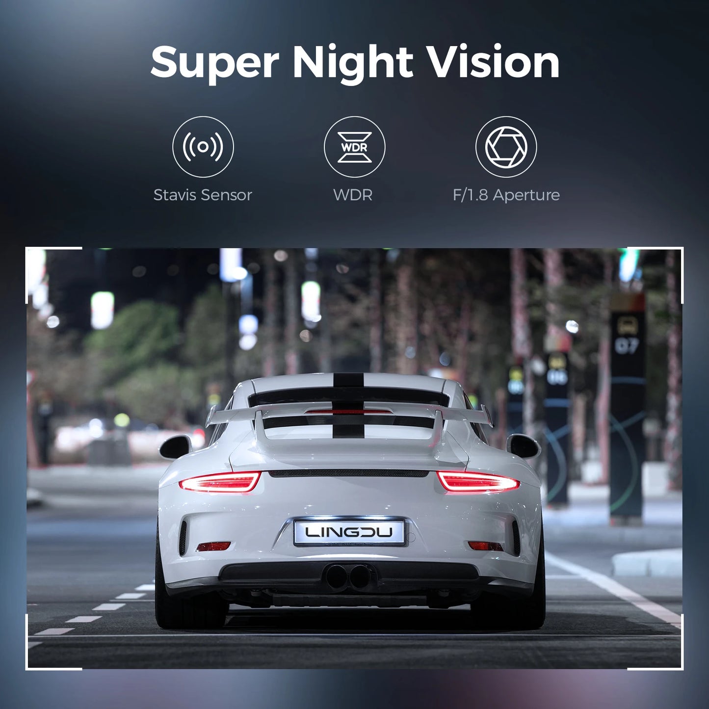 LINGDU D500 Dash Cam Ultra HD 4K Built-in 5GHz WI-FI GPS English Voice Control Dash Car Camera 24H Loop Recording D500 Car DVR