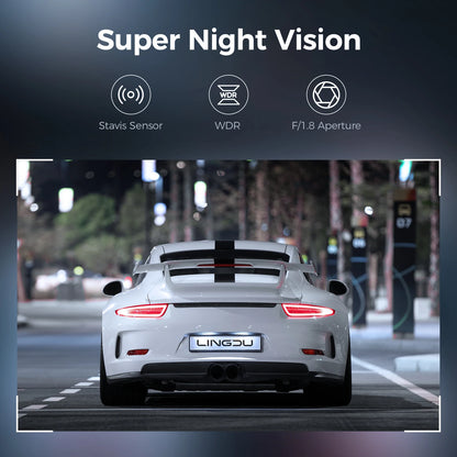 LINGDU D500 Dash Cam Ultra HD 4K Built-in 5GHz WI-FI GPS English Voice Control Dash Car Camera 24H Loop Recording D500 Car DVR