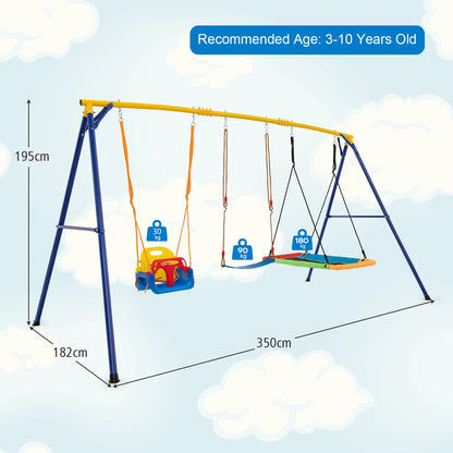 ERGOMASTER 300 kg Heavy Duty Swing Set Backyard Kids Swing Set Indoor & Outdoor Playset