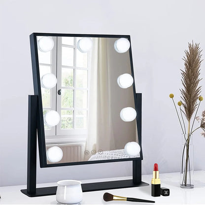 Hollywood Vanity Mirror with 9 LED Bulbs, 3 Color Lighting Modes