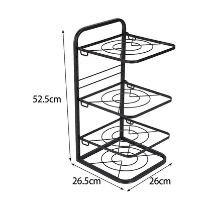 Kitchen 4 Tier Pan Organizer Rack Cookware Holder Stand