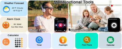 Smart Watch, 1.91" Smartwatch (Answer/Make Call), IP68 Waterproof Fitness Tracker, 110+ Sport Modes, Heart Rate and Sleep Monit