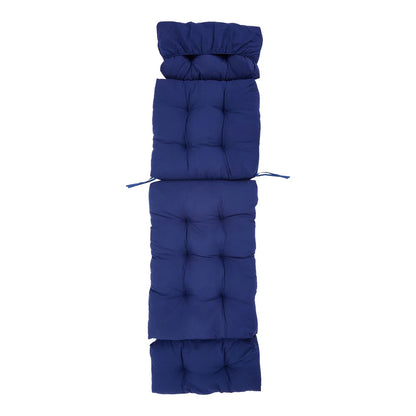 Garden Bench Recliner Chair Swing Chair Seat Pad Cushion Lengthen Sunlounger Cushion for Indoor Outdoor,Navy Blue