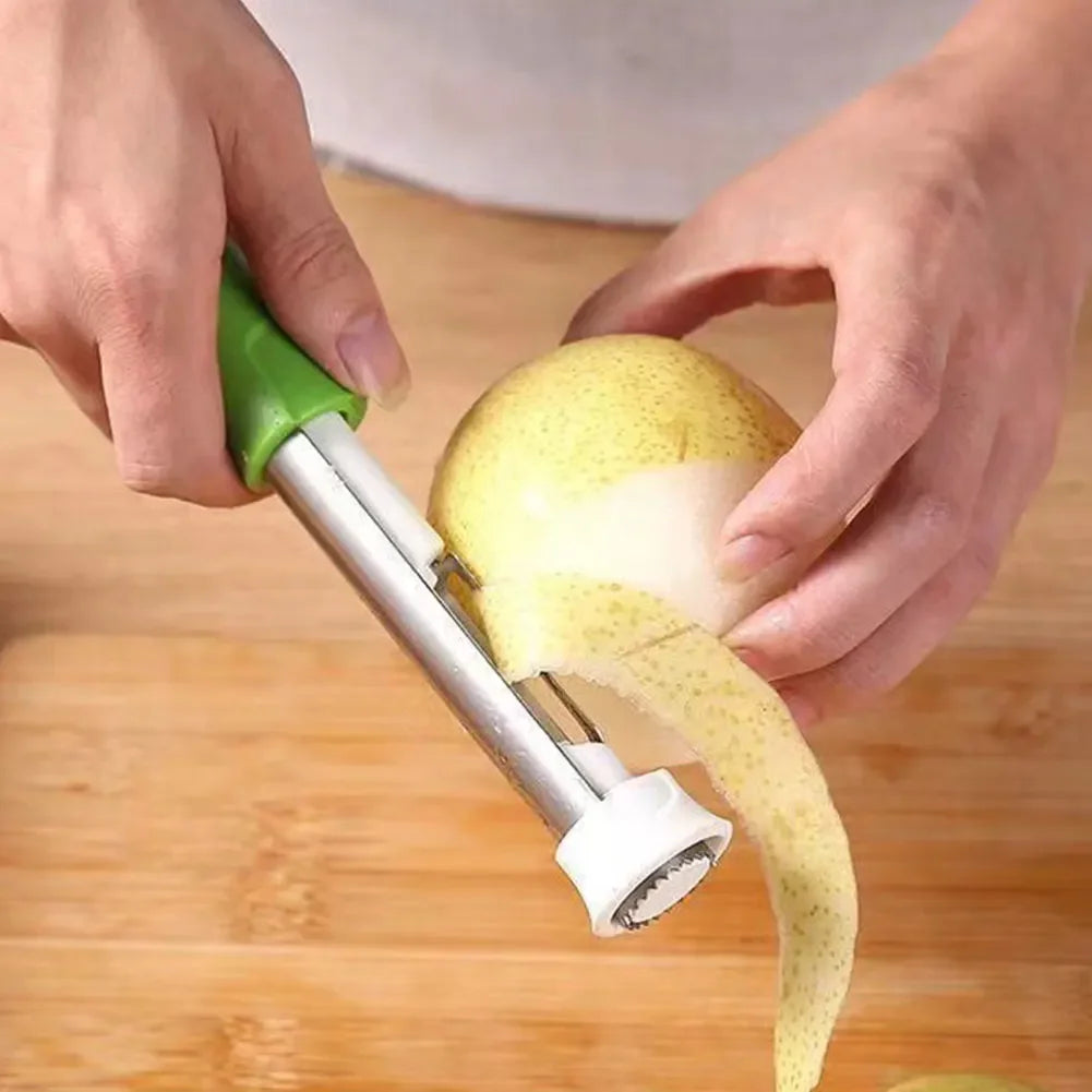2 in 1 Apple Peeler Telescopic Stainless Steel Apple Core Remover Apple Coring Tool Apple Seed Remover Kitchen Gadgets Tool