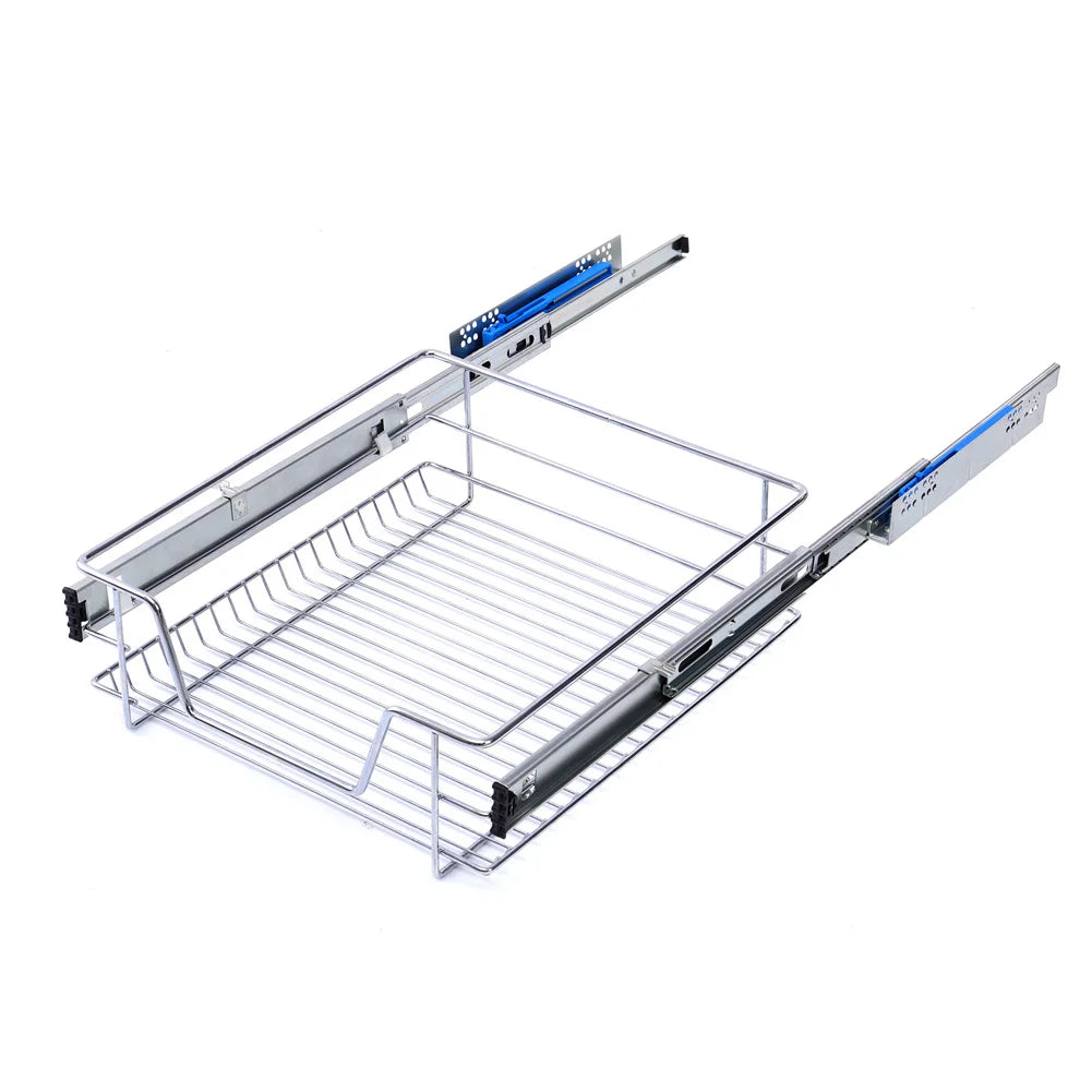 Pull Out Wire Basket Kitchen Cabinet Larder Organizer Cupboard Drawer, 40CM