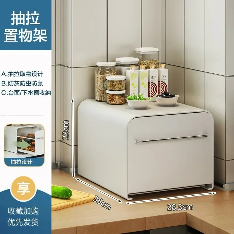 Recommend Cream Wind Dust Mug Storage Shelves Pull Metal Dust Cup Holder Home Kitchen Desktop Coffee Capsule Storage Drawer