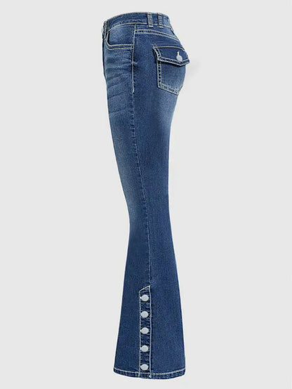 Women's Fashion High Waist Stretch Denim Flare Jeans
