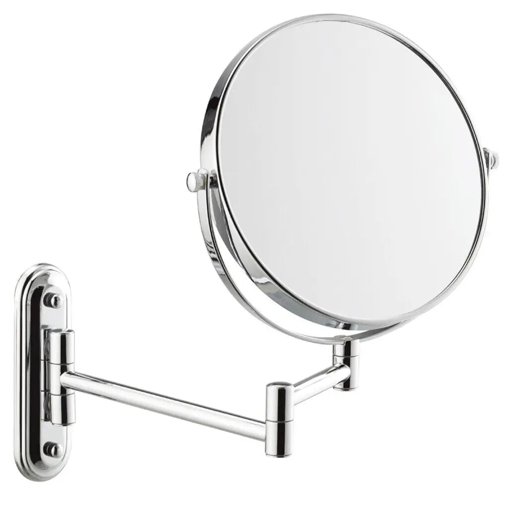 9" Bathroom Wall Shaving Makeup Mirror Telescopic Beauty Mirror 5x Magnification AB Double sided design A(1:1) B(1:5)
