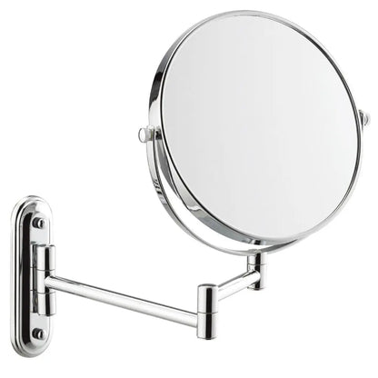 9" Bathroom Wall Shaving Makeup Mirror Telescopic Beauty Mirror 5x Magnification AB Double sided design A(1:1) B(1:5)