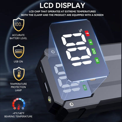 3-in-1 Car Jump Starter, 7000A Peak Lithium Starter Battery Pack, Safe 12V Portable Battery Starter Power Pack with LED Screen