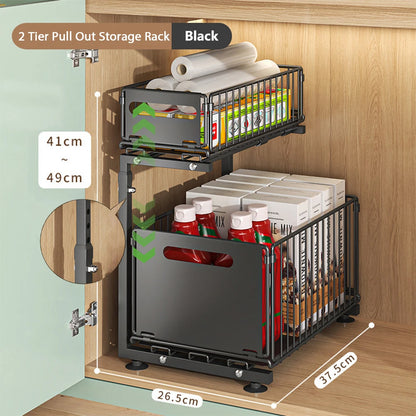 Kitchen Storage Rack Pull Out Cabinet Organizer Slide Drawer Storage Tray Seasoning Bottle Spice Storage Rack Kitchen Organizer