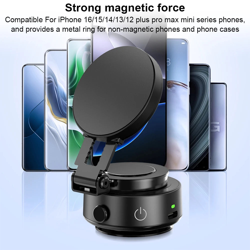 For Magsafe Magnetic Vacuum Car Phone Holder 360° Rotating Folding Intelligent Car Mount Mobile Phone Holder for Magsafe iPhone