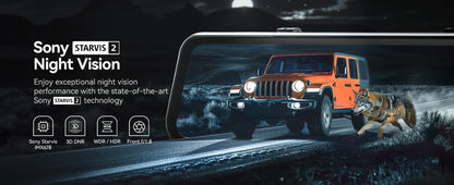 WOLFBOX G900 PRO Dash Cam 4K+2.5K Car DVR  Voice Control 5GHZ WI-FI and GPS Video Recorder  Front and rear camera