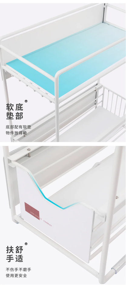 Magnetic Spice Rack Refrigerator Kitchen No Drill Hanging Multi Layer Storage Organizer Pull Out Side Mount Shelf