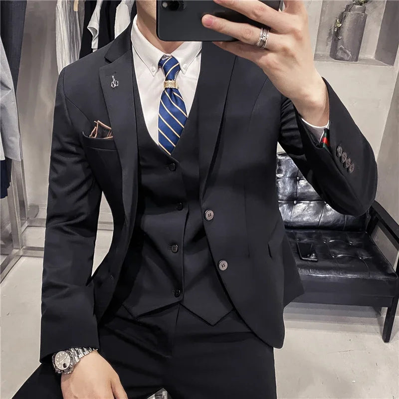 Mens Suit 3Pcs Set