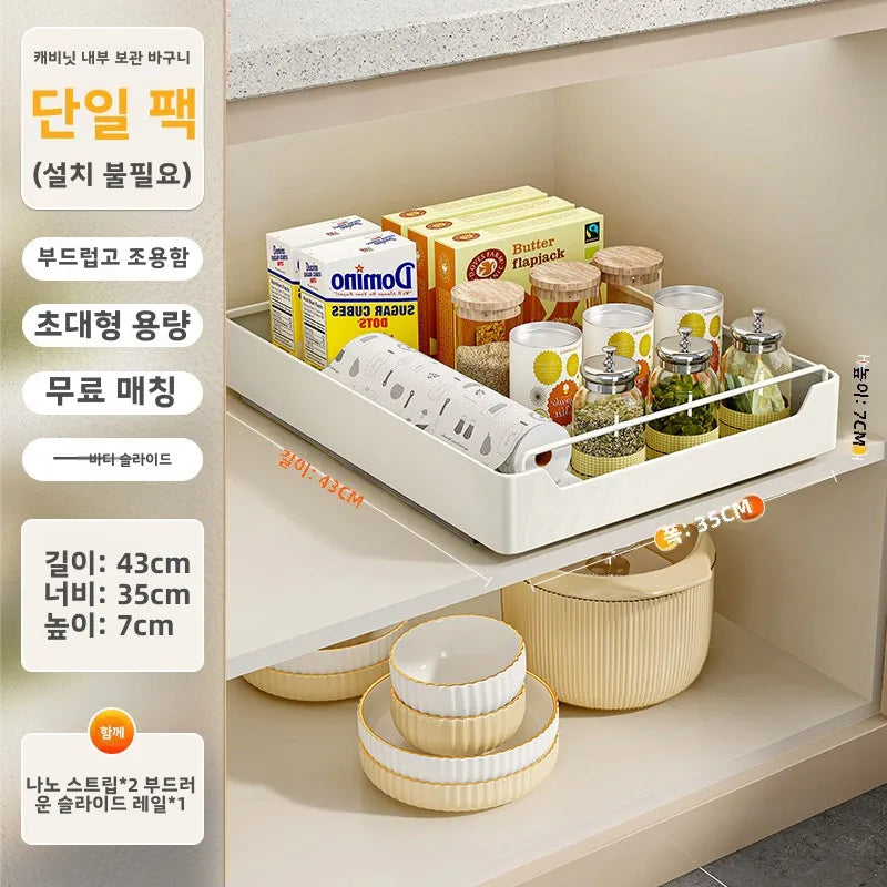 Stainless Steel Pull out Kitchen Countertop Storage Rack Multi Functional Microwave Oven Rice Cooker Oven Organizer Shelf