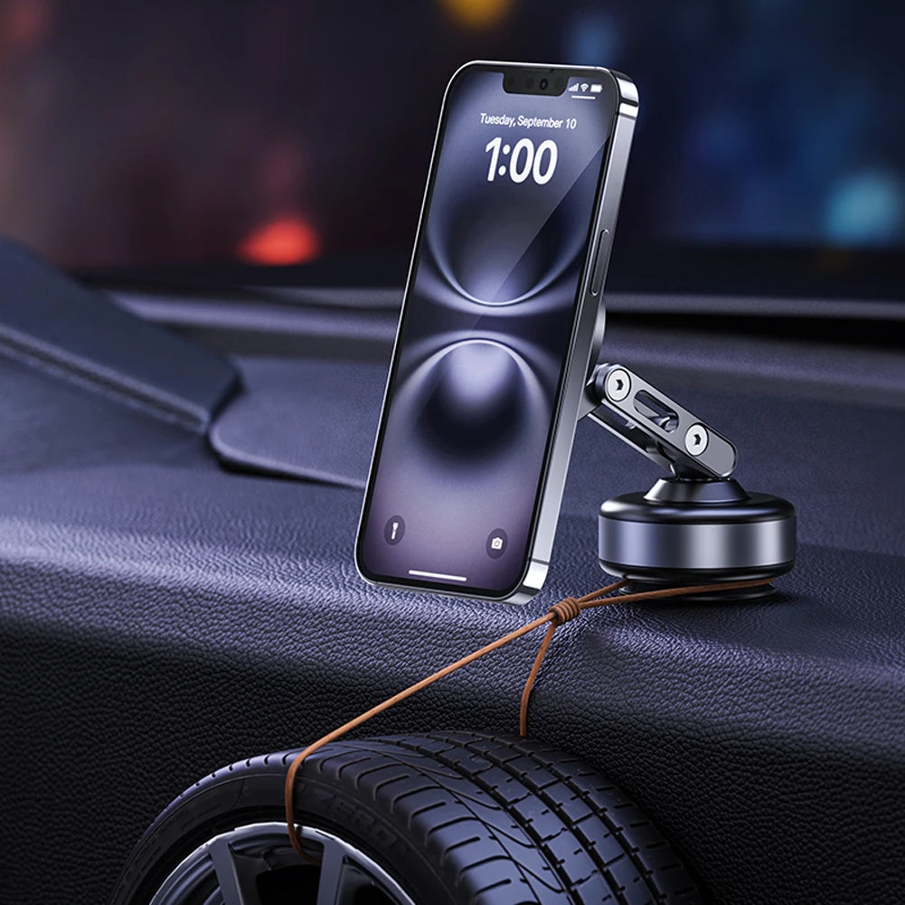 Foldable Magnetic Electric Vacuum Car Phone Holder 360° Rotating Vacuum Adsorption Car Mount Mobile Phone Holder Aluminum Alloy