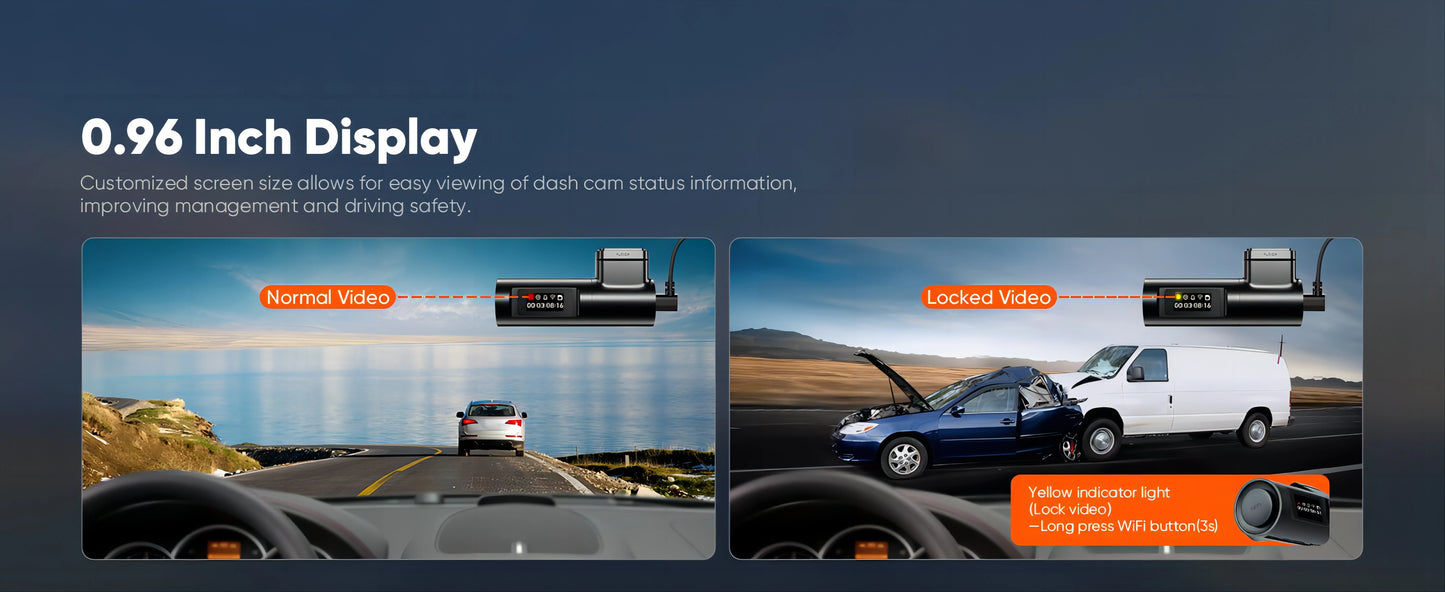 LINGDU D100 Dash Cam 2.5K 1440P Dash Camera for Cars WiFi Built in GPS Smart Voice Control 24H Parking Monitor WDR Night Vision