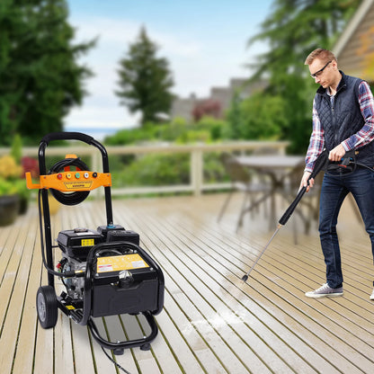 7.5Hp High Pressure Gasoline Washing Machine Petrol Pressure Washer with Gun Hose Nozzles Ohv 420CC 2465 Psi /170 Bar