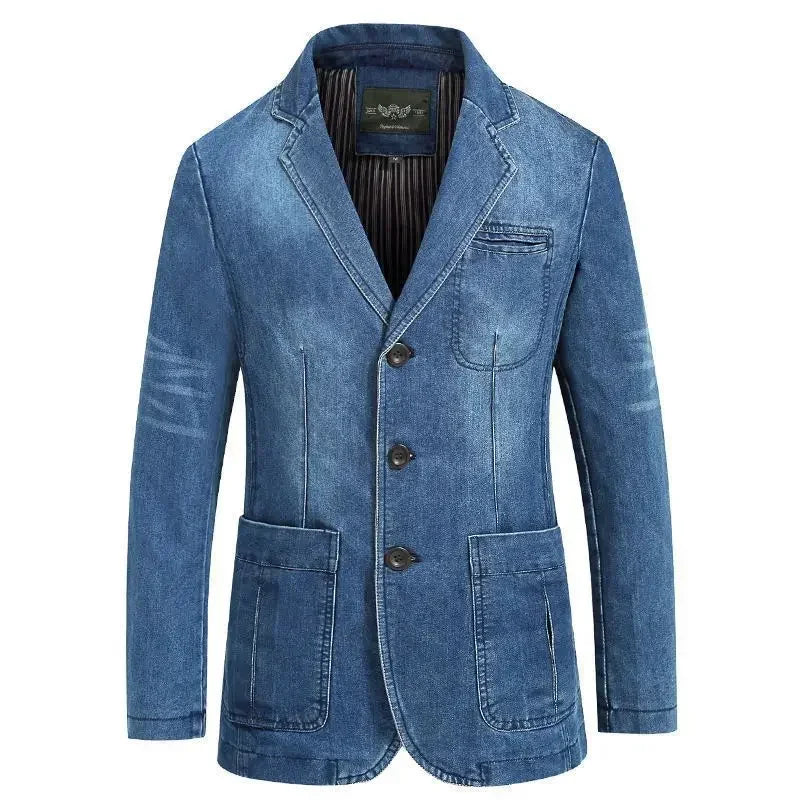 Mens Denim Slim Fitting Blazer Coats