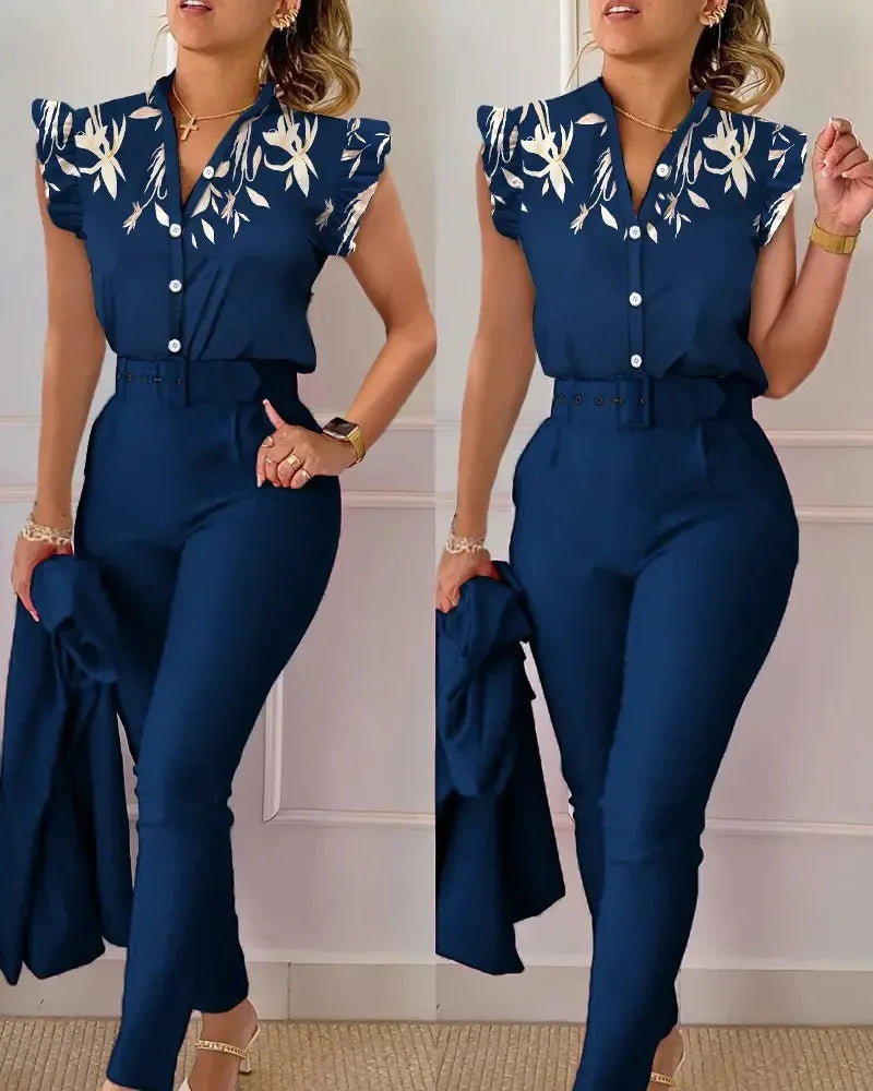 Elegant Women Two Piece Set Suits