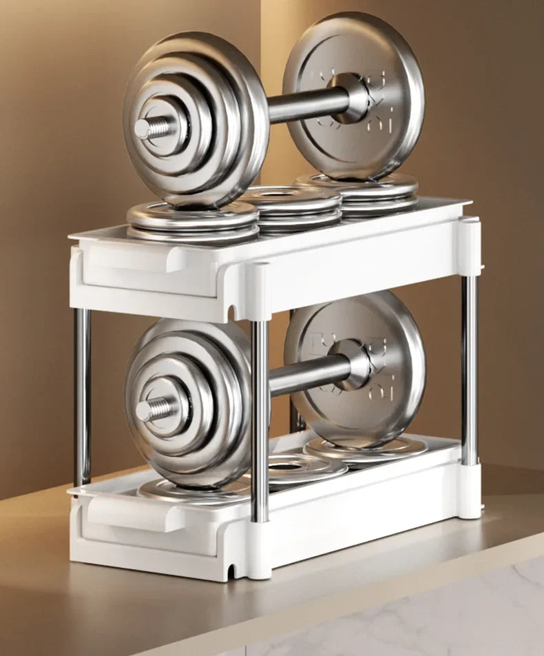 Pull Out Dish Rack Drawer Kitchen Sliding Dish Drainer Organizer Multi-Level Pull Out Storage Sink Cabinet