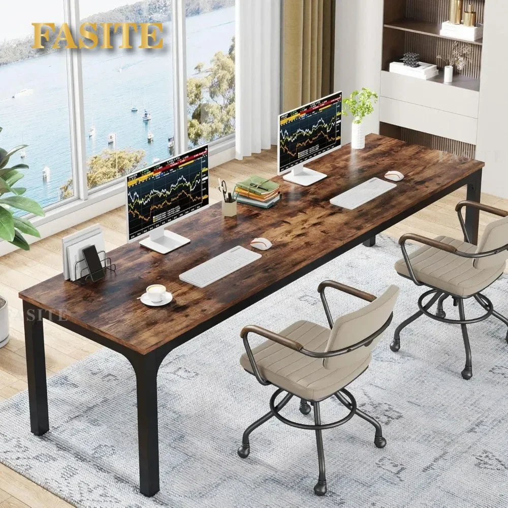 78.7 Inches Extra Long Computer Desk 2 Person Desk, Double Long Desk, Workstaion For Home Office