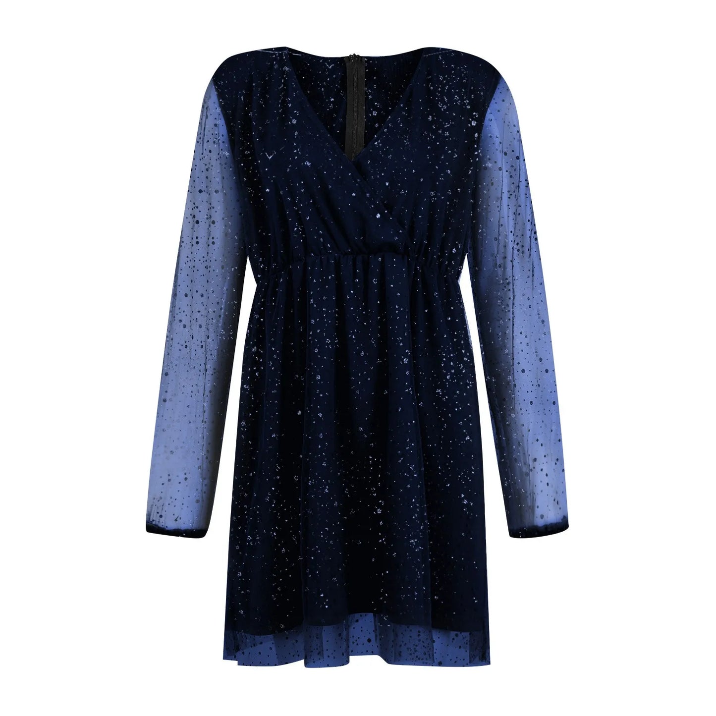 Sexy V-Neck Lace Slim Ruffles Dress