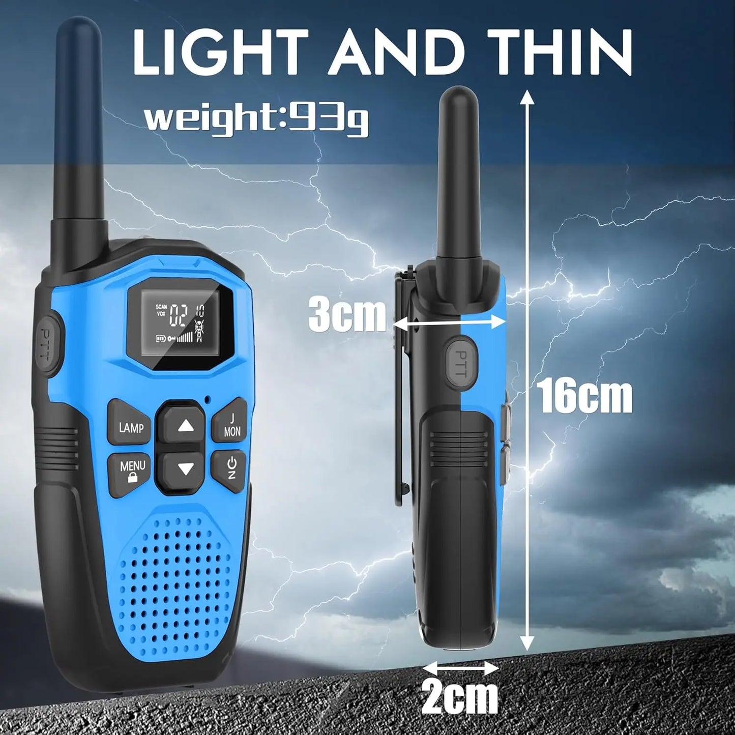 Walkie Talkies for Adults/Kids 3Pack,Built-In Li-Ion Battery,16 Channels Radio