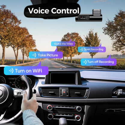 LINGDU D500 Dash Cam Ultra HD 4K Built-in 5GHz WI-FI GPS English Voice Control Dash Car Camera 24H Loop Recording D500 Car DVR